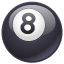 більярдна куля з номером 8 емоджі U+1F3B1 більярдна куля з номером 8 емоджі U+1F3B1