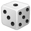 Кістки емоджі U+1F3B2 Кістки емоджі U+1F3B2