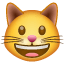 кішка що сміється емоджі U+1F63A кішка що сміється емоджі U+1F63A